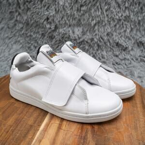 GOATS Sneakers Platform Smooth White Leather Slip On Hook Loop Chunky Size 6 EUC